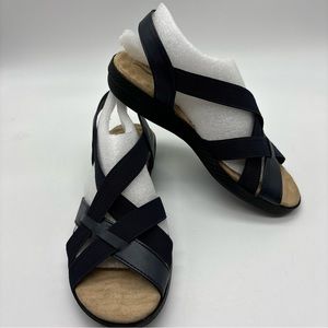 Comfort Wave Janice Wedge Sandal Women's Size 7N, Navy